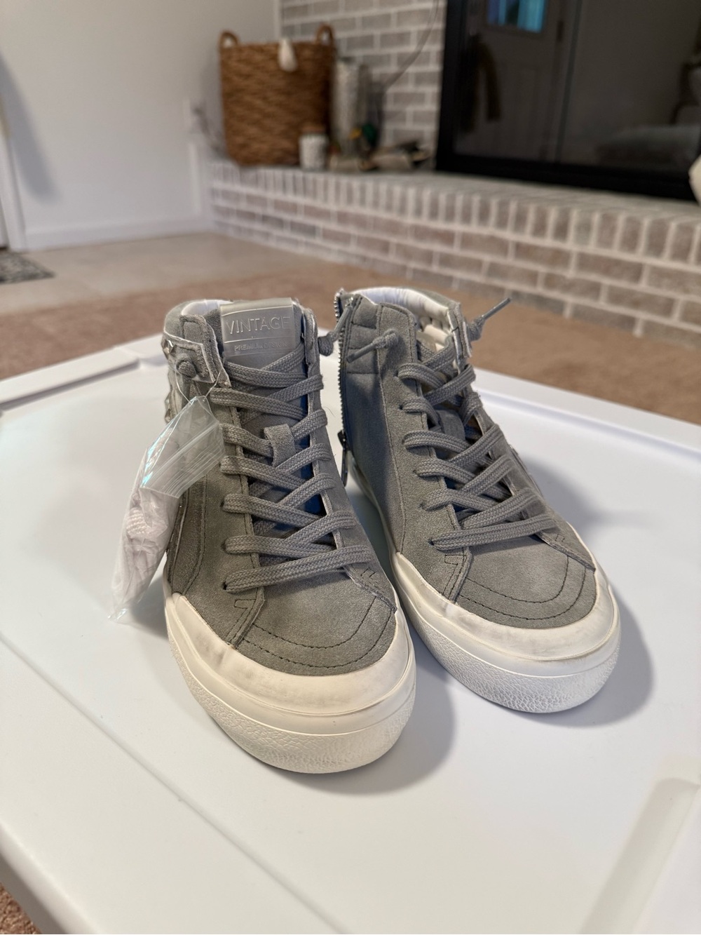 Vintage Green High-Top Sneakers